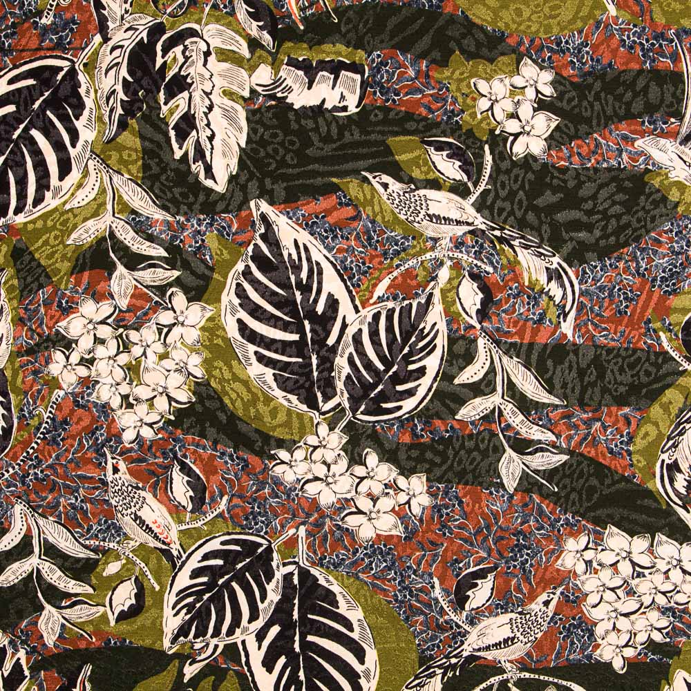 Jagdgrüner Wald-Jacquard-Satin - Ribes y Casals