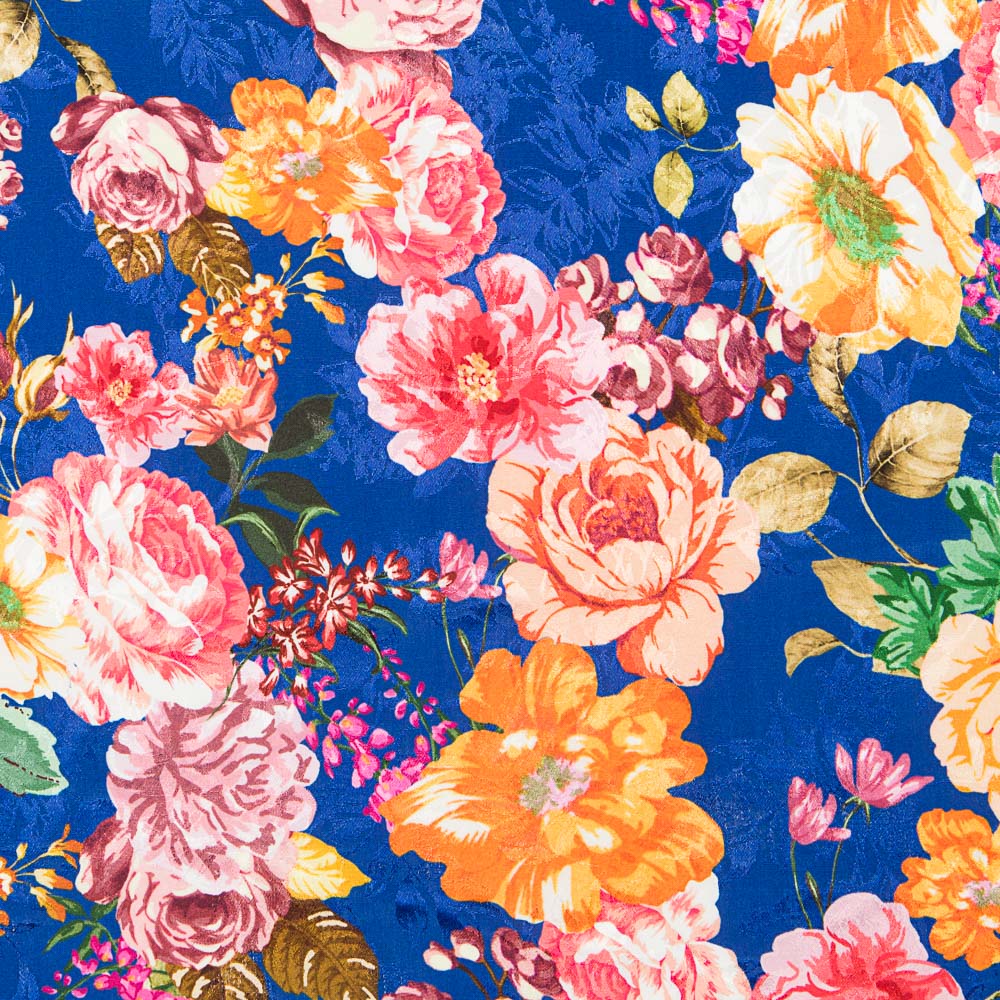 Blauer Jacquard-Kretonero-Satin - Ribes y Casals