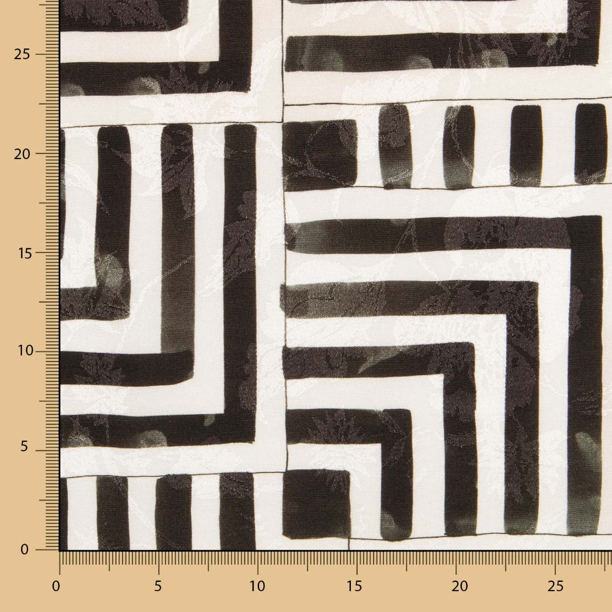 Geometrischer schwarzer Jacquard-Satin - Ribes y Casals