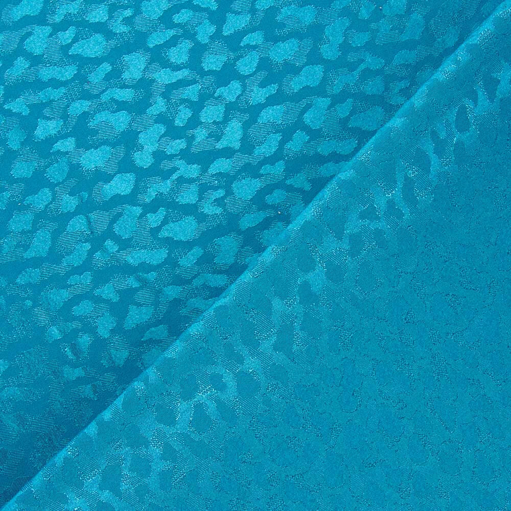 Satin Jacquard Viskose Canard Blau - Ribes y Casals