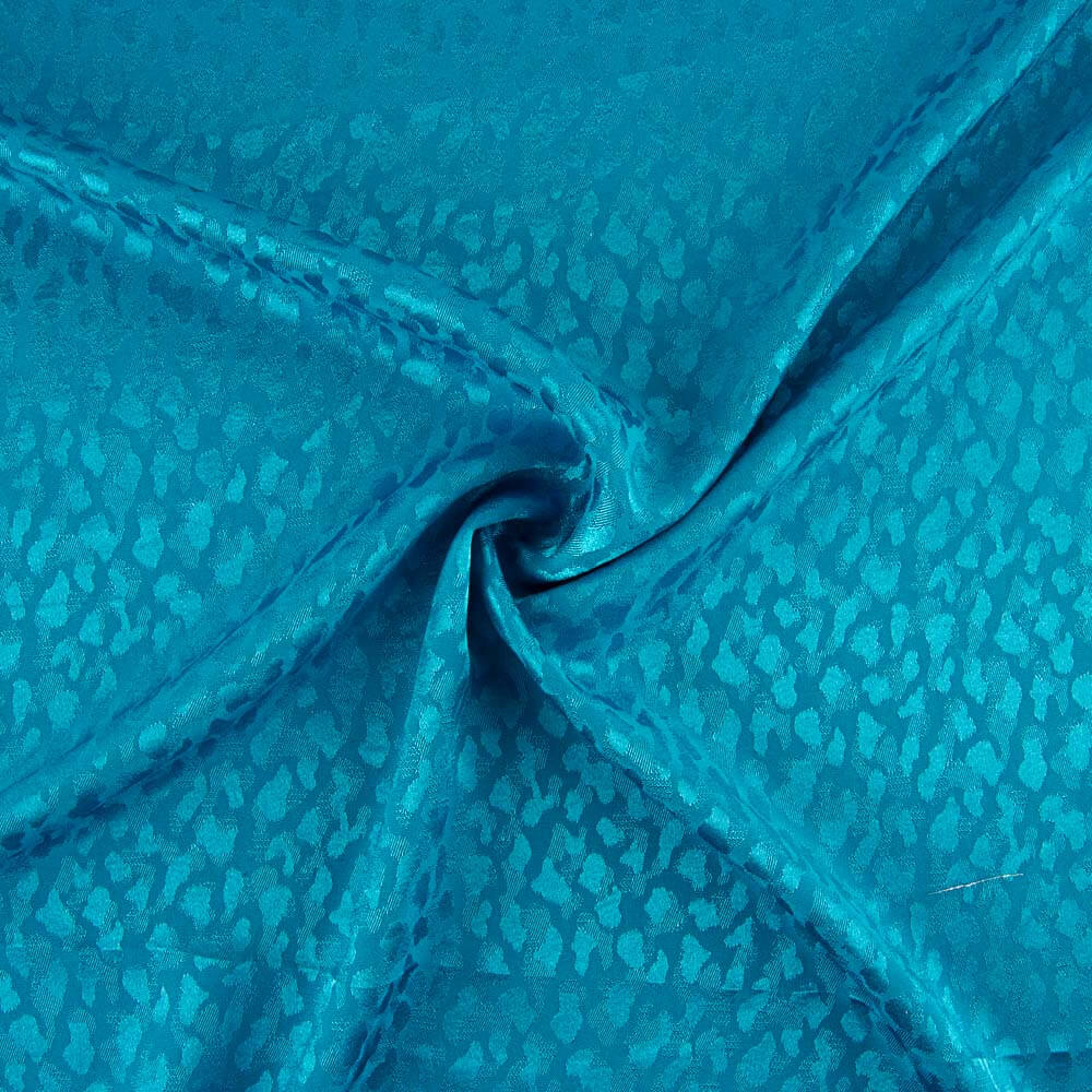 Satin Jacquard Viskose Canard Blau - Ribes y Casals