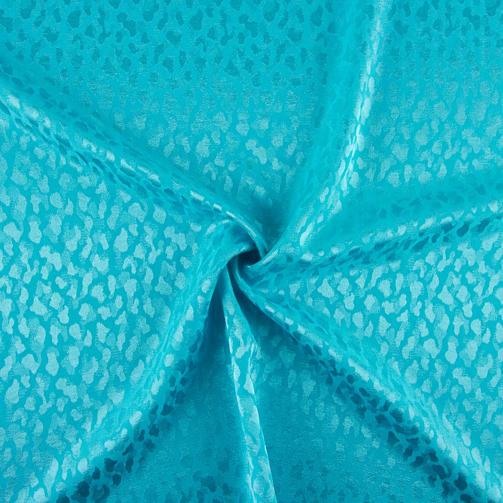Satin Jacquard Viskose Türkisblau - Ribes y Casals