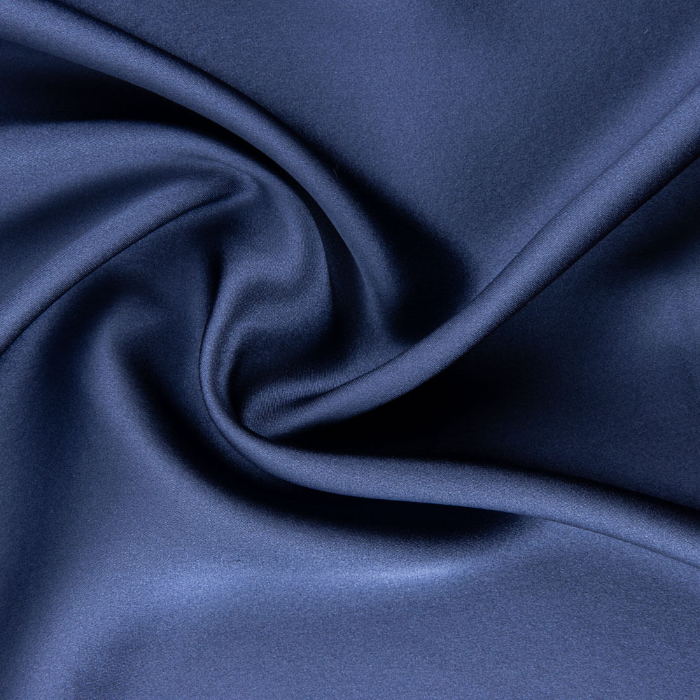 Reststück Satin aus Naturseide in Marineblau – verschiedene Maße x Breite 135 cm - Ribes y Casals