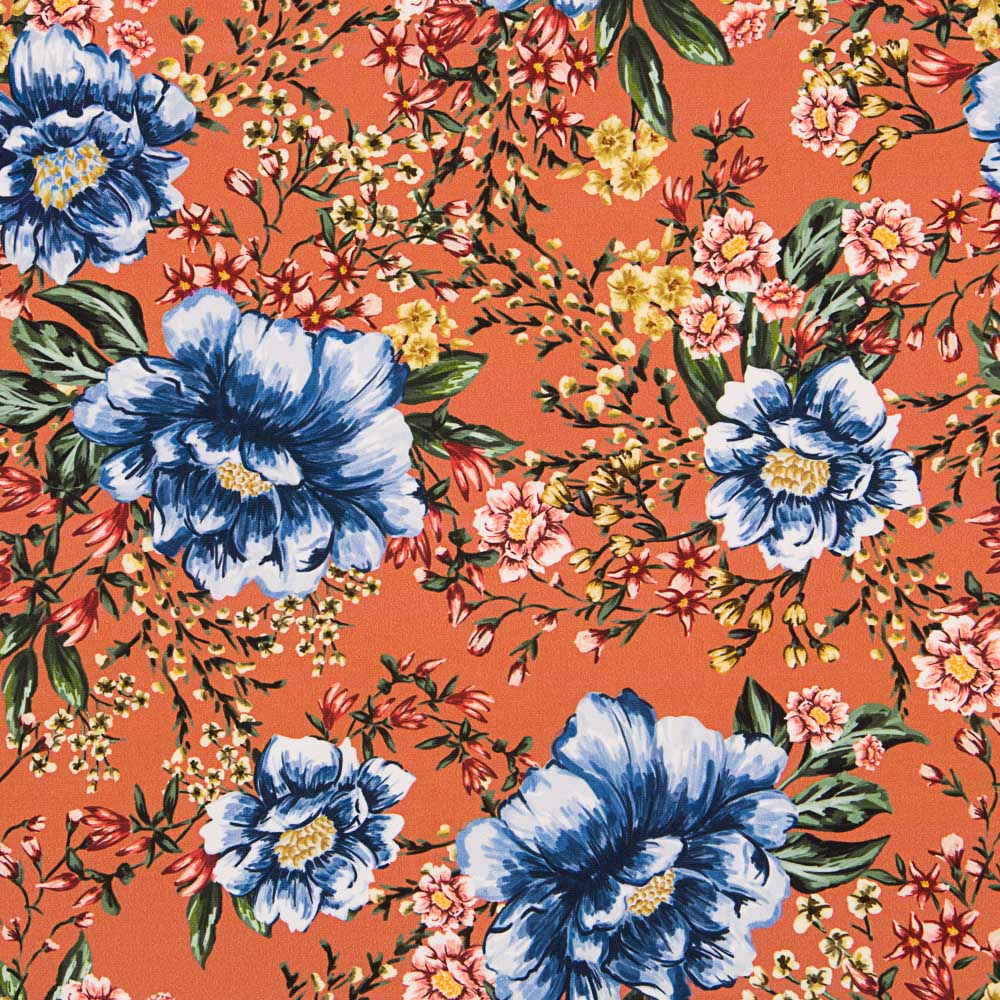 Satin Matte Floral Terracotta - Ribes y Casals