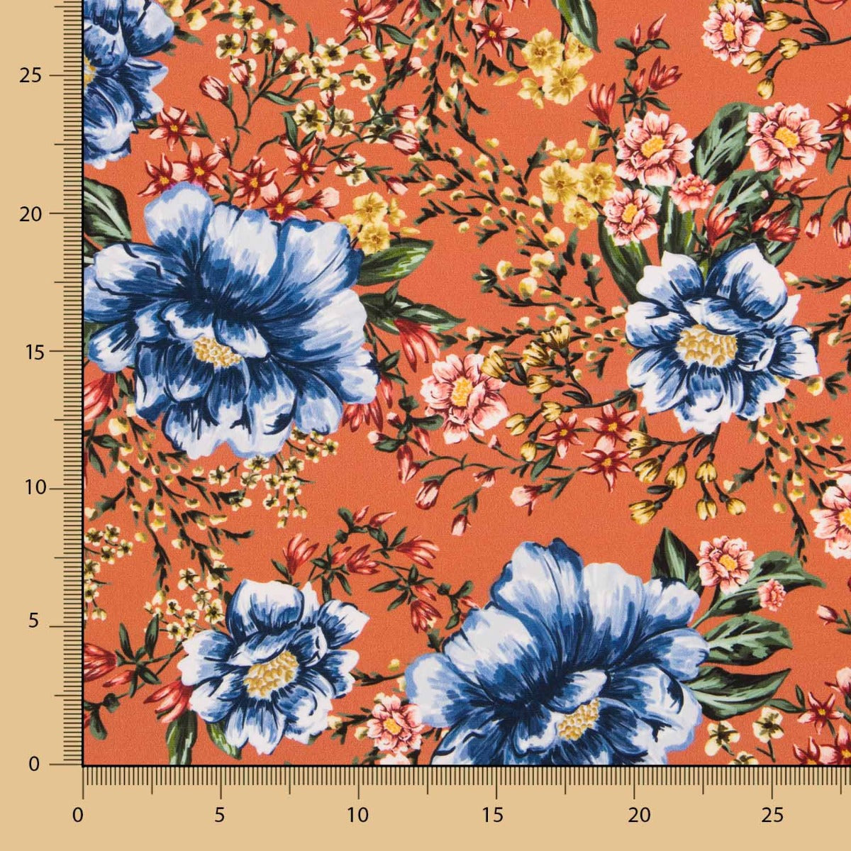 Satin Matte Floral Terracotta - Ribes y Casals
