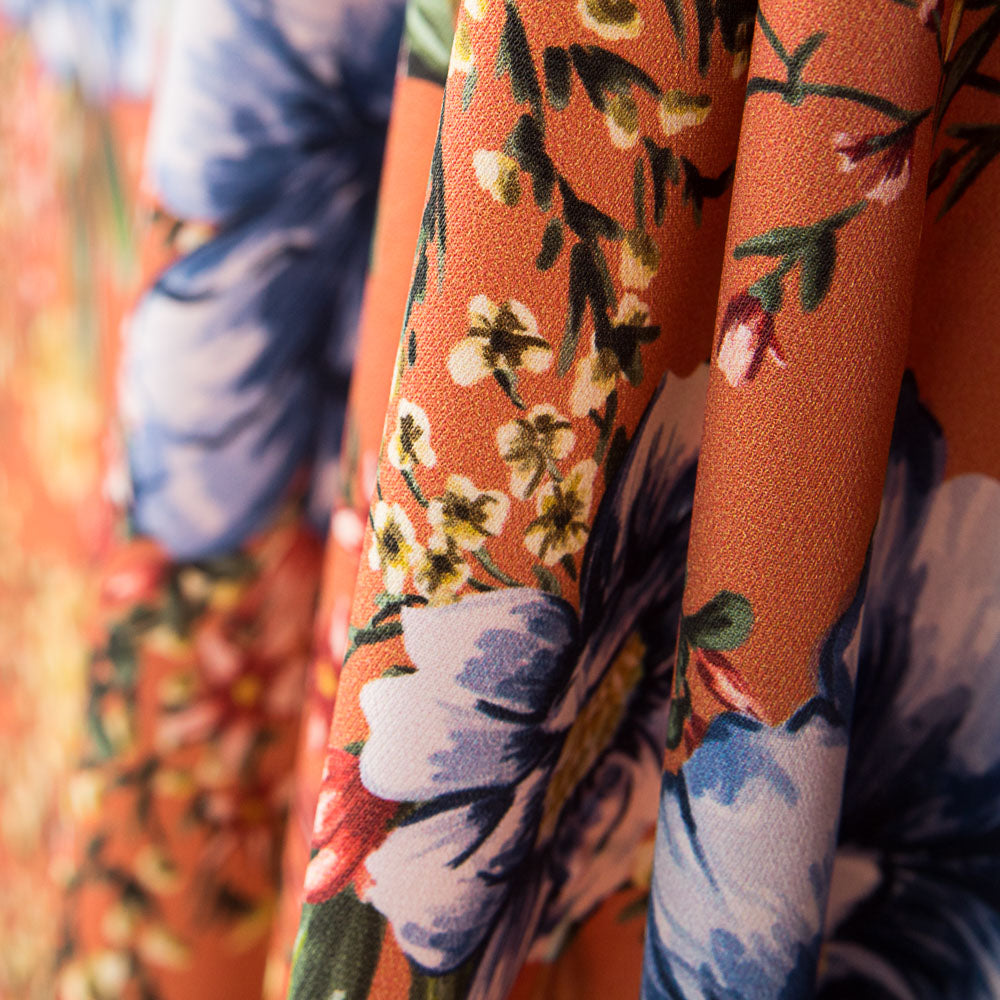 Satin Matte Floral Terracotta - Ribes y Casals