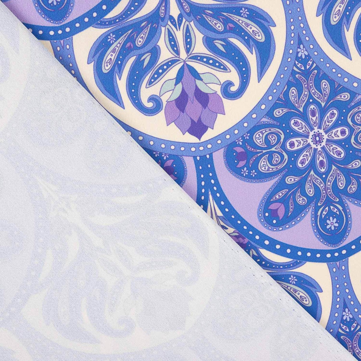 Satin Polyester Bedruckt Floral Geo Flieder - Ribes y Casals