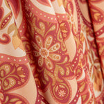 Satin Polyester Bedruckt Floral Floral Geo Rot - Ribes y Casals