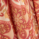 Satin Polyester Bedruckt Floral Floral Geo Rot - Ribes y Casals