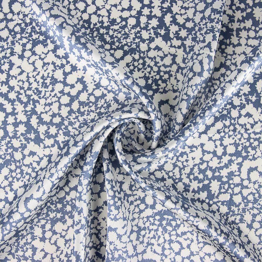 Polyester Satin Abstrakter Druck Blau - Ribes y Casals