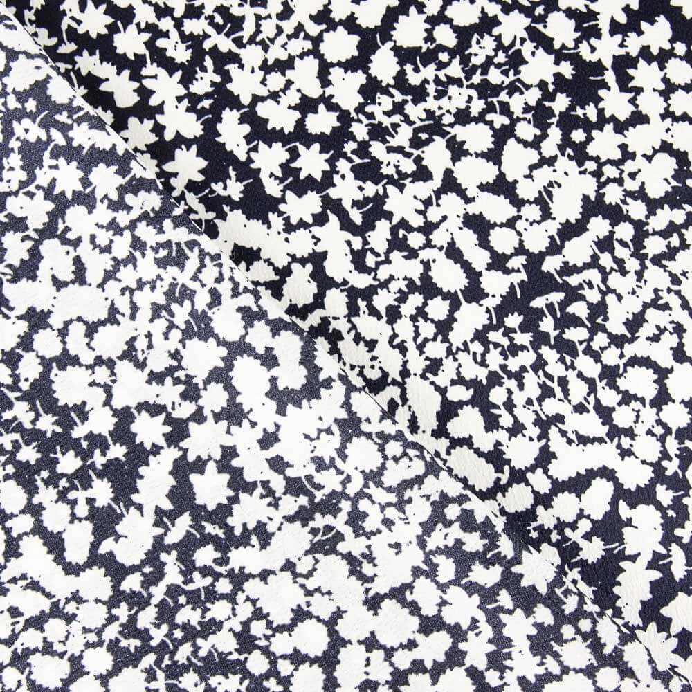 Polyester Satin Abstrakt Navy Druck - Ribes y Casals