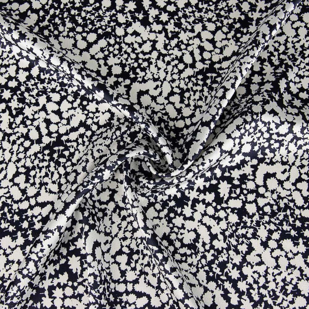 Polyester Satin Abstrakt Navy Druck - Ribes y Casals