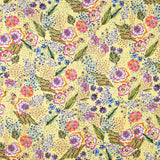 Satin Polyester Geblümt Limette - Ribes y Casals
