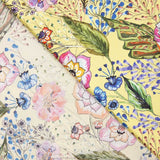 Satin Polyester Geblümt Limette - Ribes y Casals