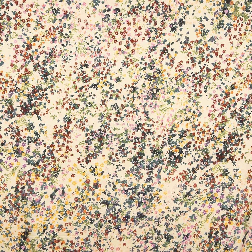 Satin Polyester Floral Creme - Ribes y Casals