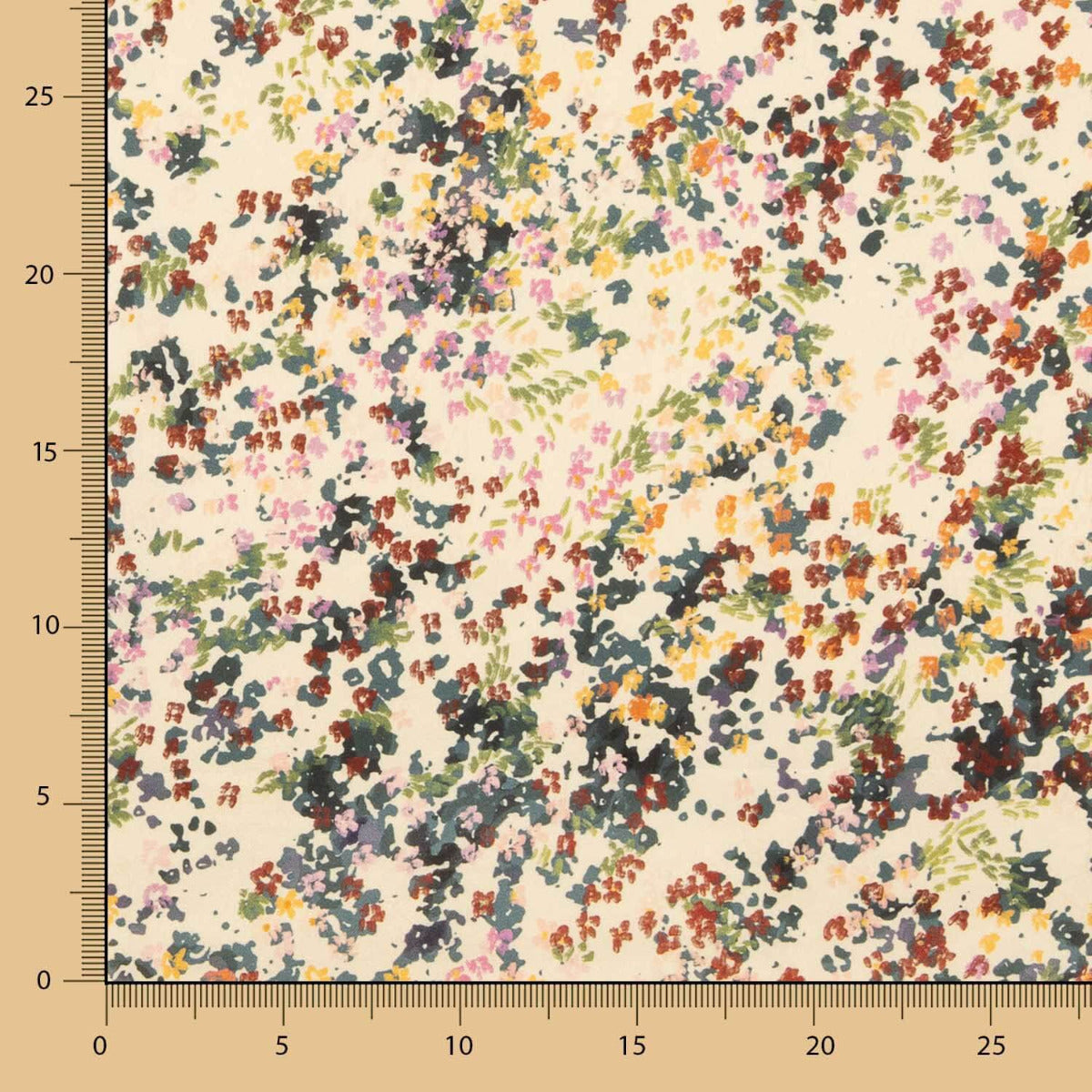 Satin Polyester Floral Creme - Ribes y Casals