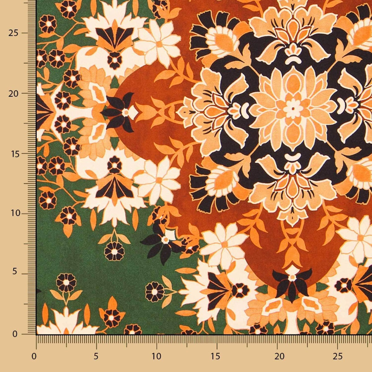 Satin Polyester Folk Flaschengrün - Ribes y Casals