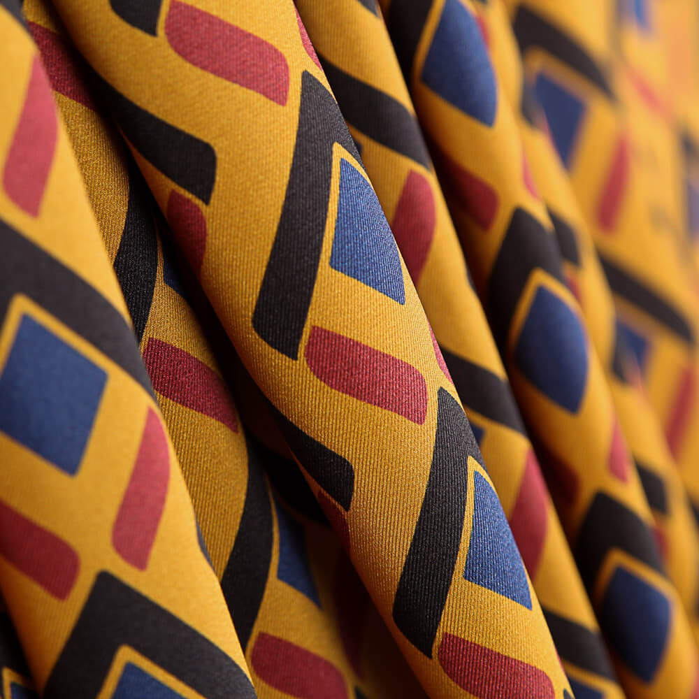 Ethnischer Polyester-Satin Mokka - Ribes y Casals