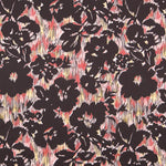 Schwarzer gestreifter Satin mit Blumenmuster - Ribes y Casals