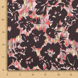 Schwarzer gestreifter Satin mit Blumenmuster - Ribes y Casals
