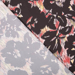 Schwarzer gestreifter Satin mit Blumenmuster - Ribes y Casals