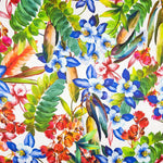 Natürlicher Seidensatin mit Blumendruck Blau - Ribes y Casals