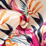 Natürlicher Seidensatin Floral Print Fuchsien - Ribes y Casals