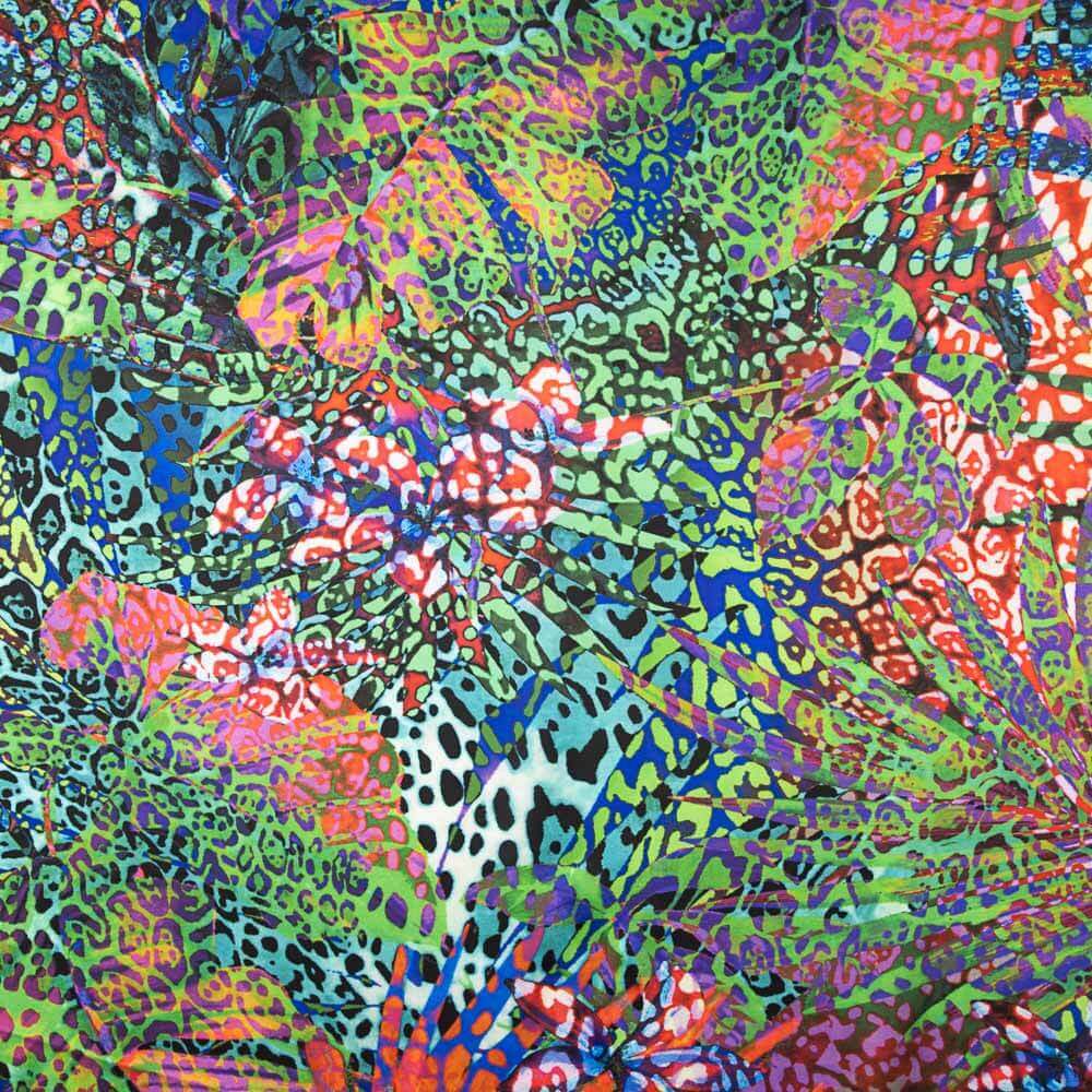 Satin-Elasthan-Tierprint Mehrfarbig - Ribes y Casals