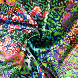Satin-Elasthan-Tierprint Mehrfarbig - Ribes y Casals