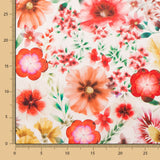 Satin-Elasthan-Blumen-Kretonera Rot - Ribes y Casals