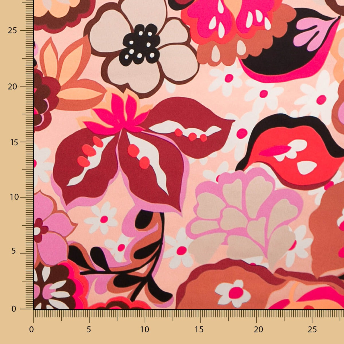 Satin Spandex Blume Malerei Rosa - Ribes y Casals