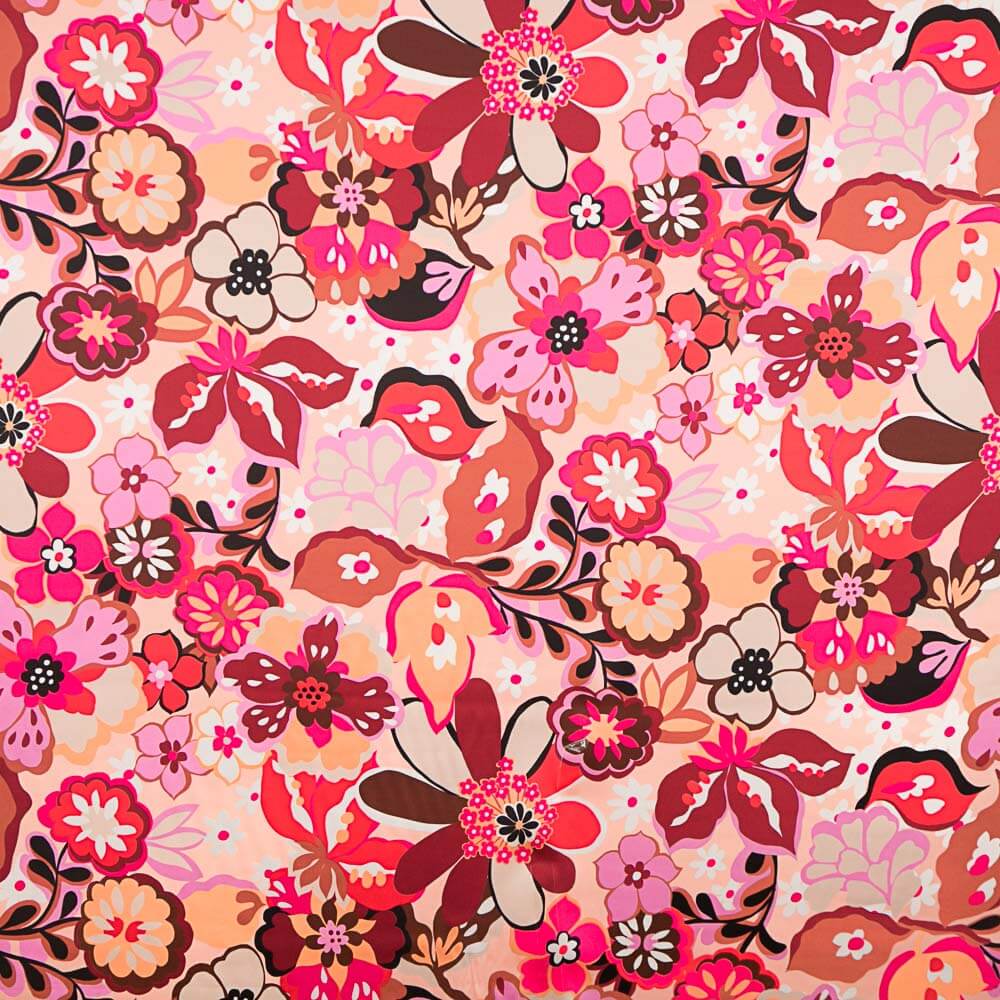 Satin Spandex Blume Malerei Rosa - Ribes y Casals