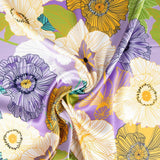 Satin Spandex Retro Blume Maxi Lila - Ribes y Casals