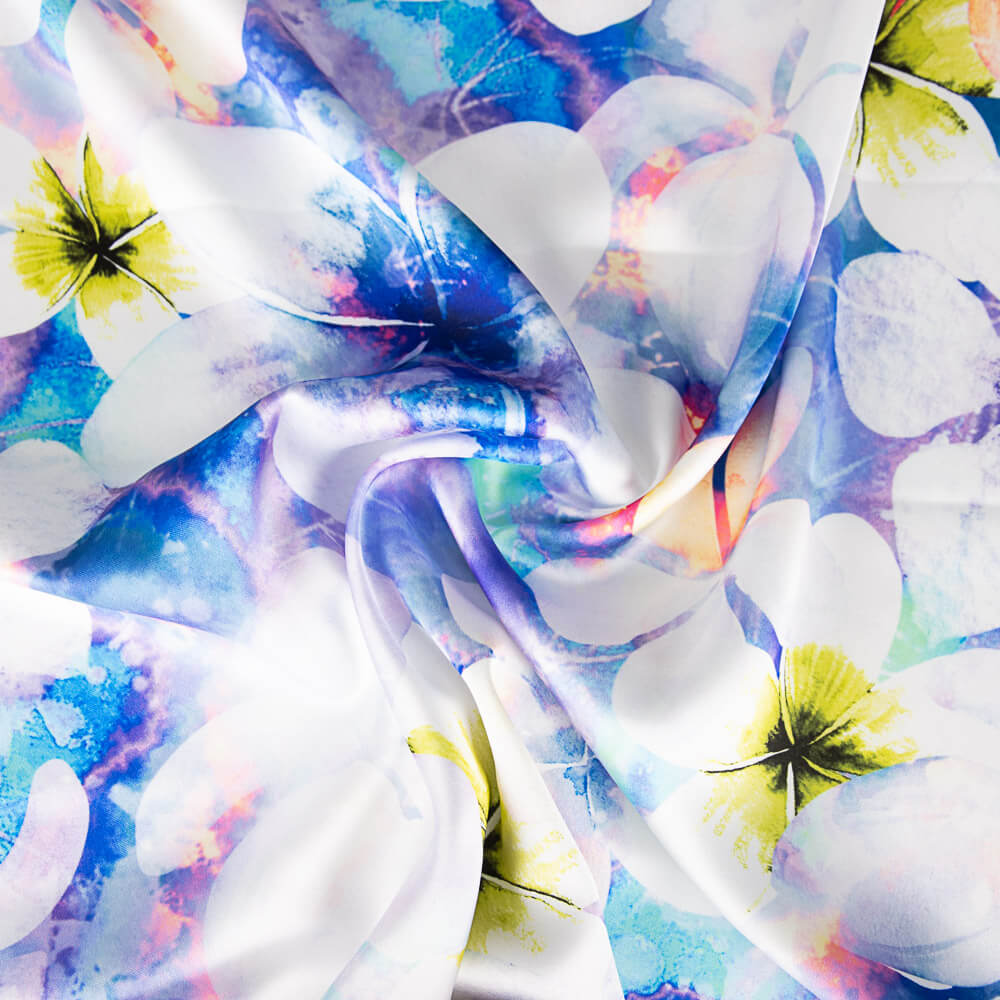 Satin-Elasthan-Blume Aqua Grün - Ribes y Casals