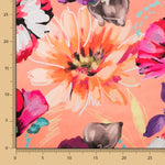 Satin Elasthan Floral Rosa - Ribes y Casals