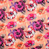Satin Elasthan Floral Rosa - Ribes y Casals