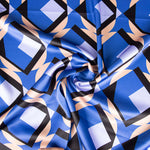 Satin-Elasthan-Geo-Maxi Blau - Ribes y Casals