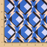 Satin-Elasthan-Geo-Maxi Blau - Ribes y Casals