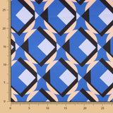 Satin-Elasthan-Geo-Maxi Blau - Ribes y Casals