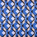 Satin-Elasthan-Geo-Maxi Blau - Ribes y Casals