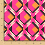 Satin-Elasthan-Geo-Maxi Fuchsia - Ribes y Casals