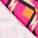 Satin-Elasthan-Geo-Maxi Fuchsia - Ribes y Casals