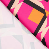 Satin-Elasthan-Geo-Maxi Fuchsia - Ribes y Casals