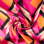 Satin-Elasthan-Geo-Maxi Fuchsia - Ribes y Casals