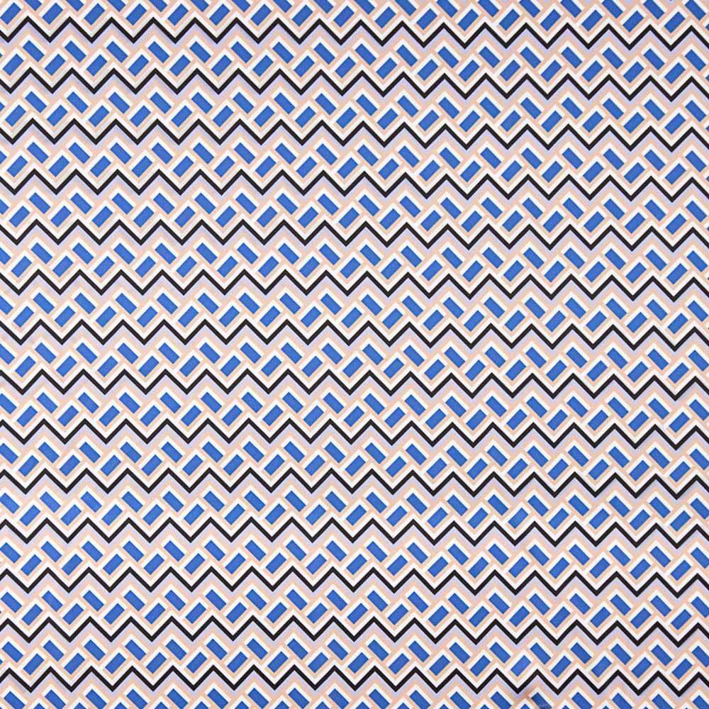 Satin-Elastan Geo Mini Blau - Ribes y Casals