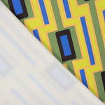 Satin-Elasthan Geometrisch Limette - Ribes y Casals