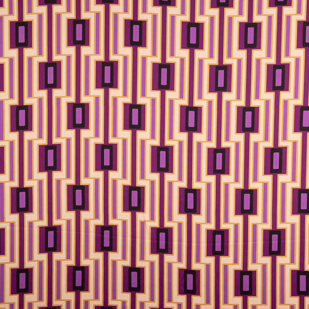 Satin-Elasthan Geometrisch Magenta - Ribes y Casals