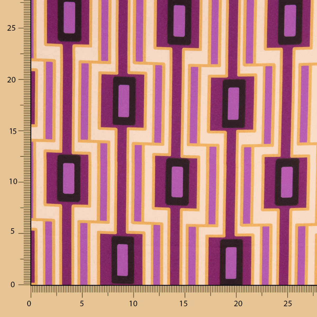 Satin-Elasthan Geometrisch Magenta - Ribes y Casals