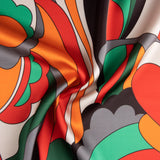 Satin Spandex Orange Waves - Ribes y Casals
