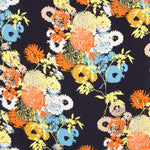 Satin Viskose Tropical Mitternachtsblau - Ribes y Casals